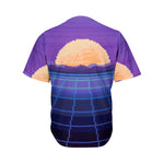 8-Bit Pixel Digital Landscape Print Men's Baseball Jersey