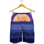 8-Bit Pixel Digital Landscape Print Men's Shorts