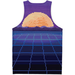 8-Bit Pixel Digital Landscape Print Men's Tank Top