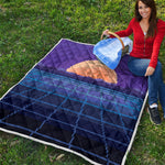 8-Bit Pixel Digital Landscape Print Quilt