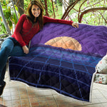 8-Bit Pixel Digital Landscape Print Quilt