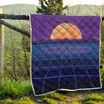 8-Bit Pixel Digital Landscape Print Quilt