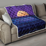 8-Bit Pixel Digital Landscape Print Quilt