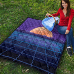 8-Bit Pixel Digital Landscape Print Quilt