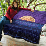 8-Bit Pixel Digital Landscape Print Quilt