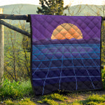 8-Bit Pixel Digital Landscape Print Quilt