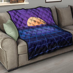 8-Bit Pixel Digital Landscape Print Quilt