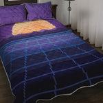 8-Bit Pixel Digital Landscape Print Quilt Bed Set