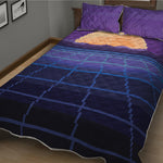 8-Bit Pixel Digital Landscape Print Quilt Bed Set