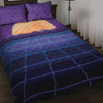 8-Bit Pixel Digital Landscape Print Quilt Bed Set