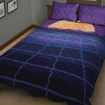 8-Bit Pixel Digital Landscape Print Quilt Bed Set