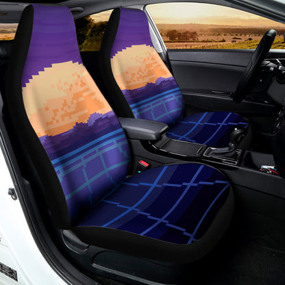 8-Bit Pixel Digital Landscape Print Universal Fit Car Seat Covers