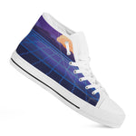 8-Bit Pixel Digital Landscape Print White High Top Shoes