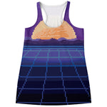 8-Bit Pixel Digital Landscape Print Women's Racerback Tank Top