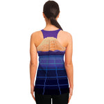 8-Bit Pixel Digital Landscape Print Women's Racerback Tank Top