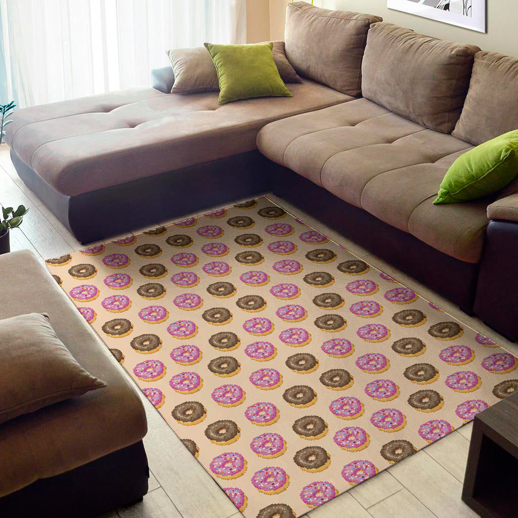 8-Bit Pixel Donut Print Area Rug