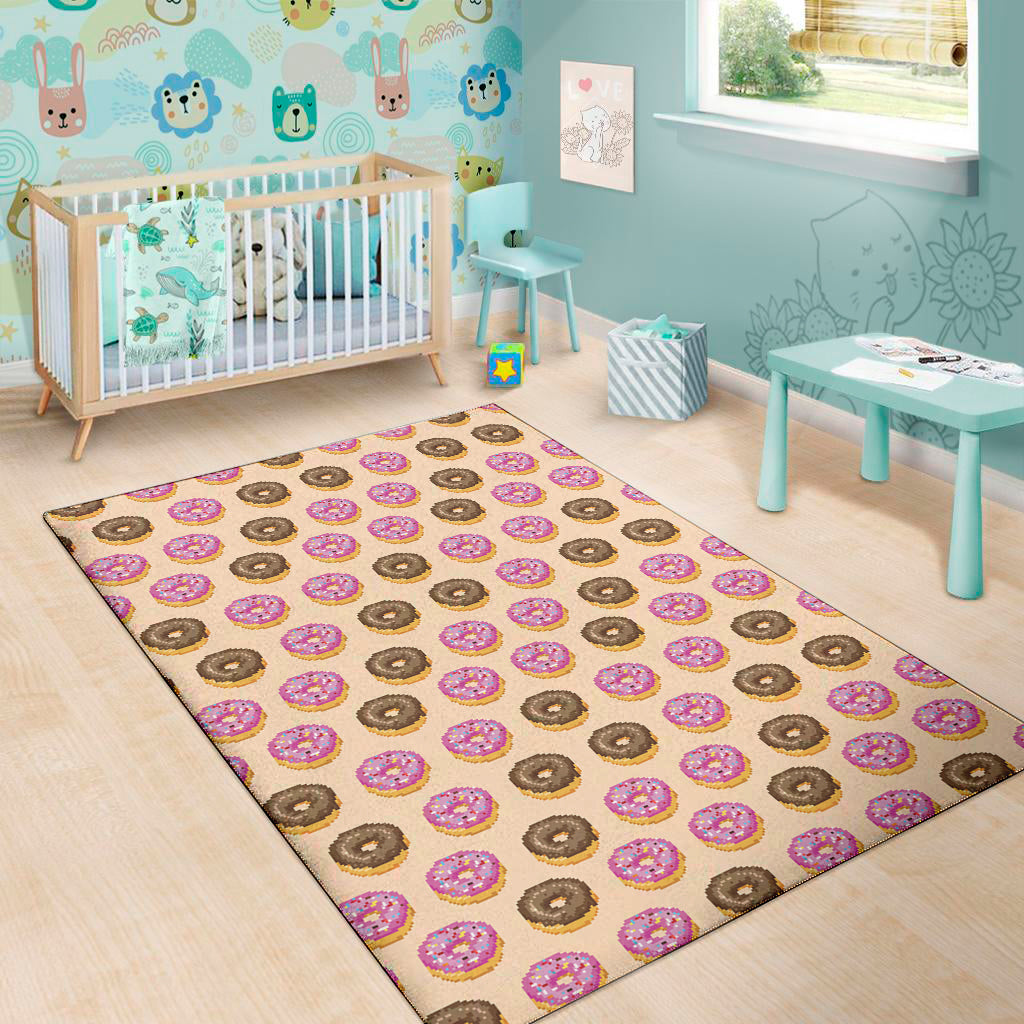 8-Bit Pixel Donut Print Area Rug