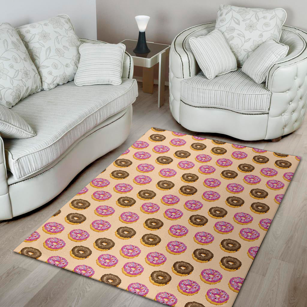 8-Bit Pixel Donut Print Area Rug