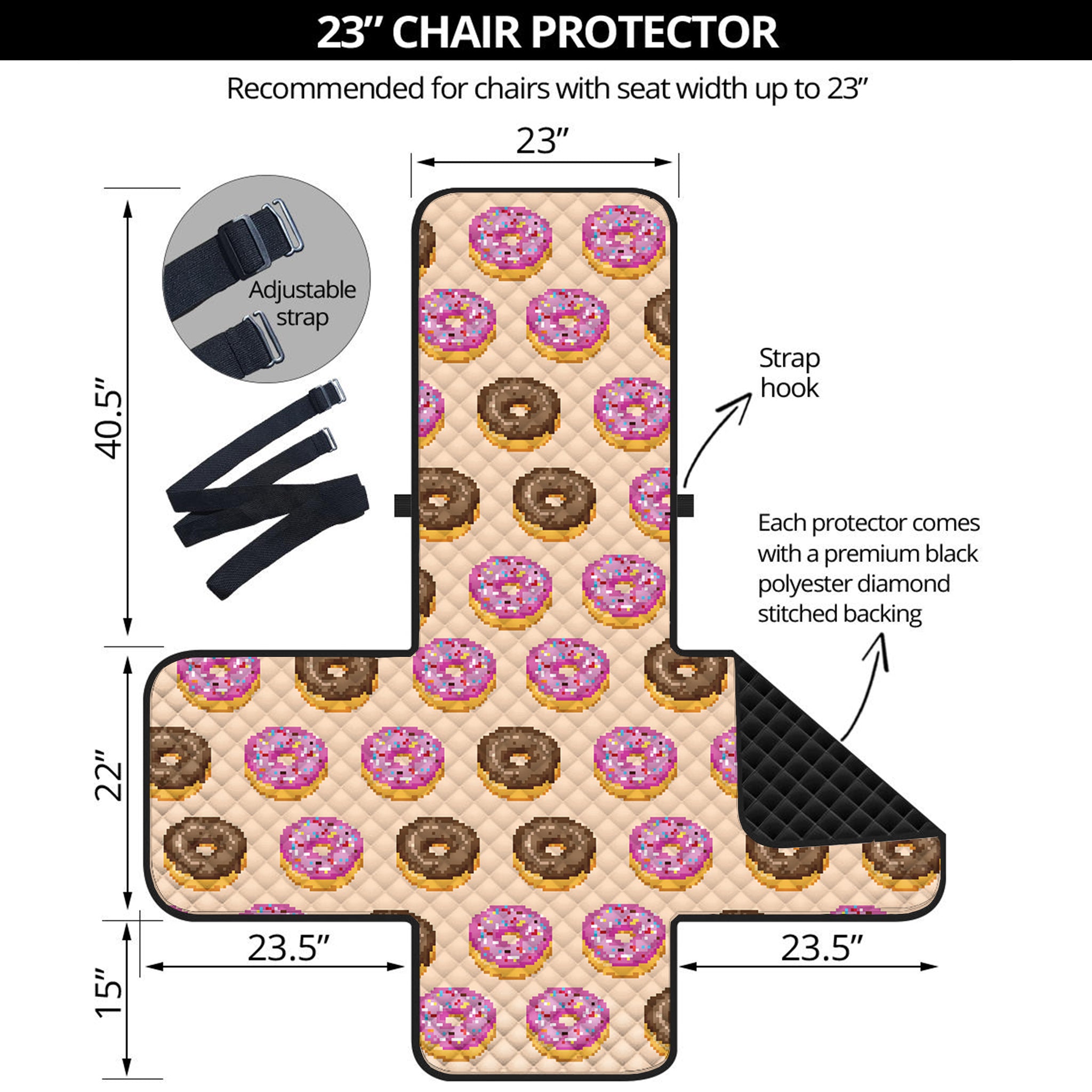 8-Bit Pixel Donut Print Armchair Protector