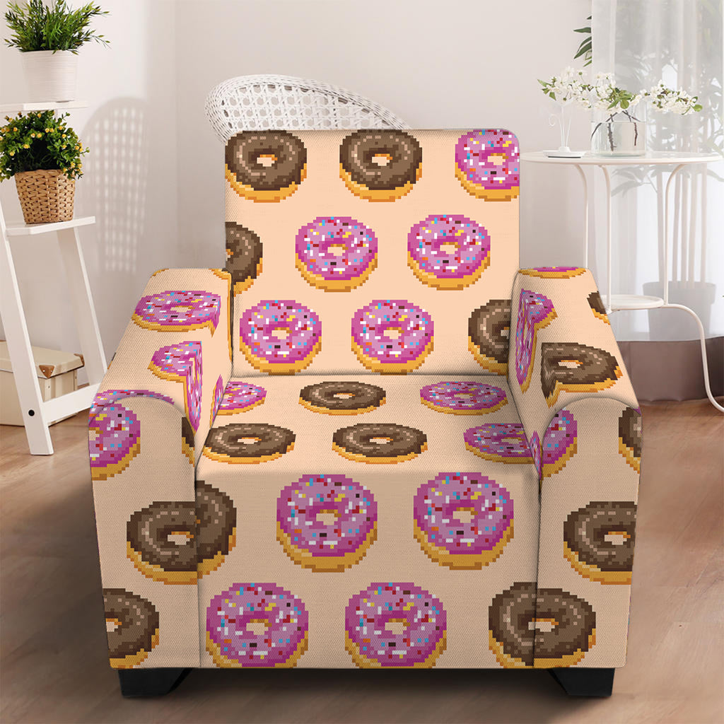 8-Bit Pixel Donut Print Armchair Slipcover