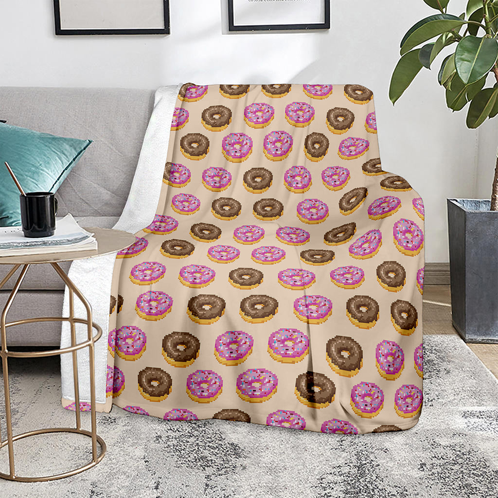 8-Bit Pixel Donut Print Blanket