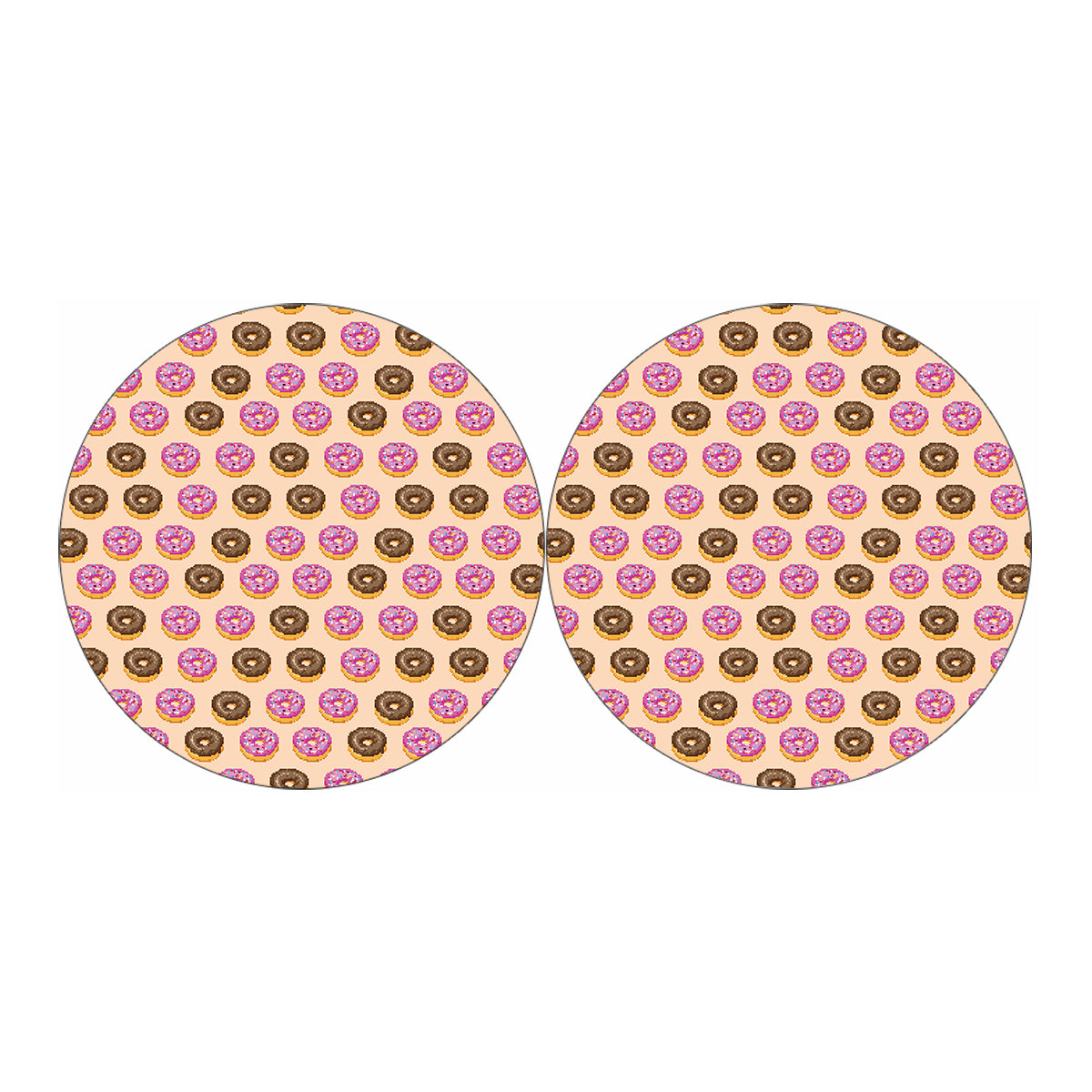 8-Bit Pixel Donut Print Car Coasters