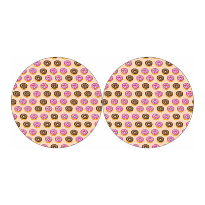 8-Bit Pixel Donut Print Car Coasters