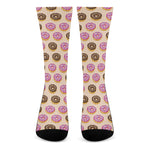 8-Bit Pixel Donut Print Crew Socks