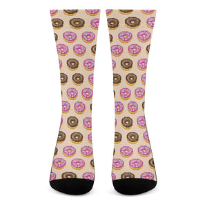 8-Bit Pixel Donut Print Crew Socks