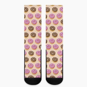 8-Bit Pixel Donut Print Crew Socks