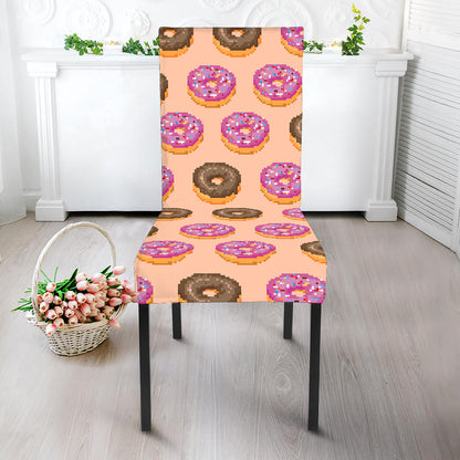 8-Bit Pixel Donut Print Dining Chair Slipcover