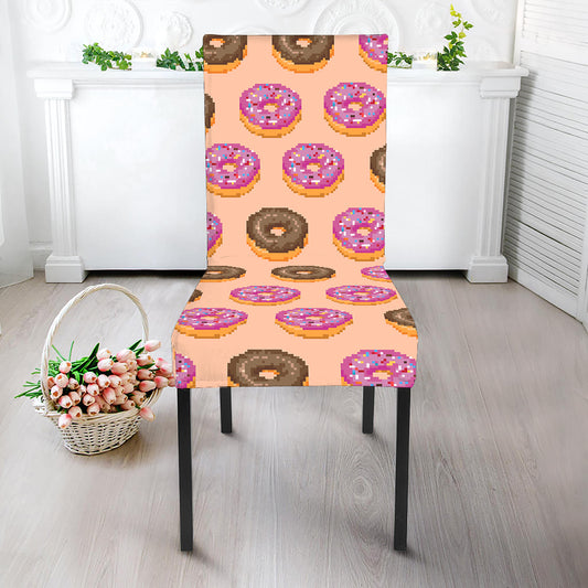 8-Bit Pixel Donut Print Dining Chair Slipcover