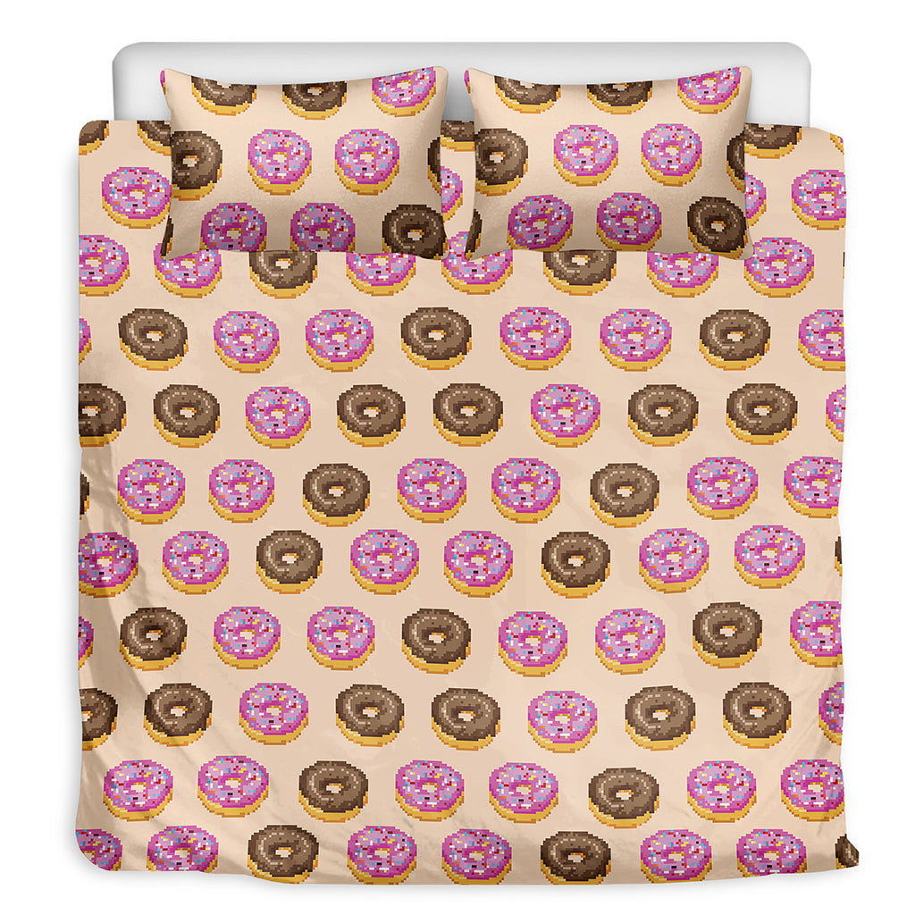 8-Bit Pixel Donut Print Duvet Cover Bedding Set