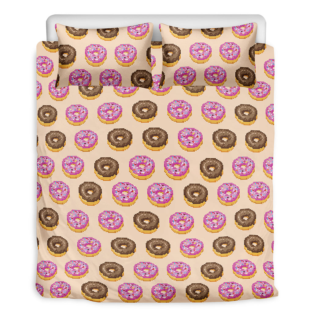 8-Bit Pixel Donut Print Duvet Cover Bedding Set