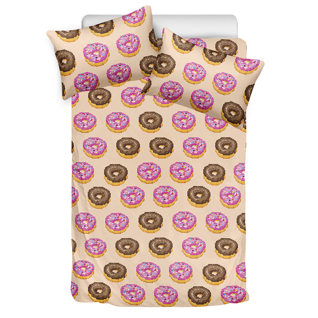 8-Bit Pixel Donut Print Duvet Cover Bedding Set