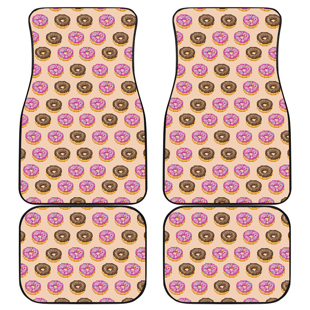 8-Bit Pixel Donut Print Front and Back Car Floor Mats