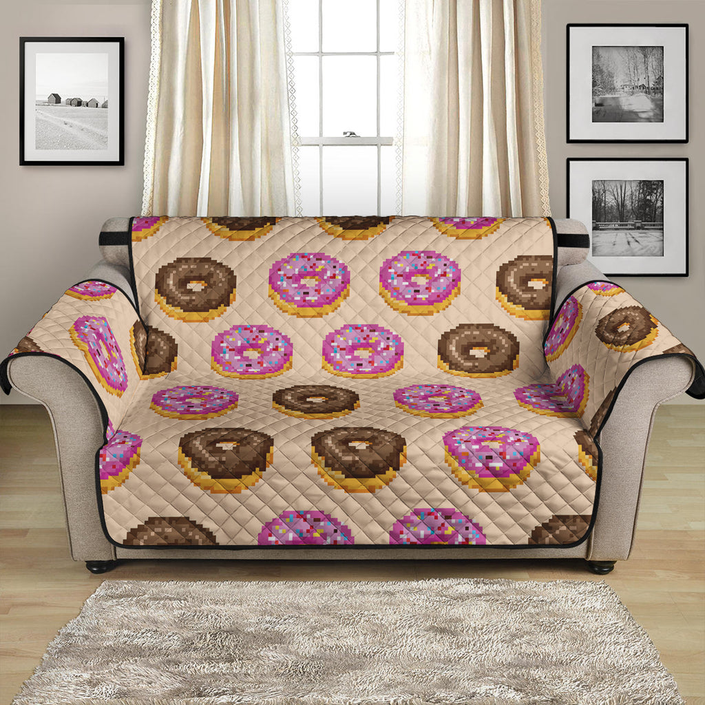 8-Bit Pixel Donut Print Loveseat Protector