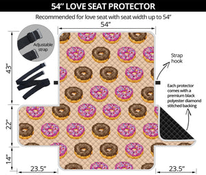 8-Bit Pixel Donut Print Loveseat Protector