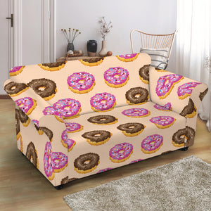 8-Bit Pixel Donut Print Loveseat Slipcover