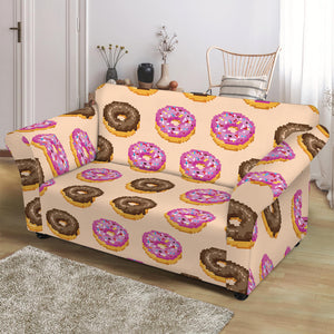 8-Bit Pixel Donut Print Loveseat Slipcover