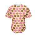 8-Bit Pixel Donut Print Men's Baseball Jersey