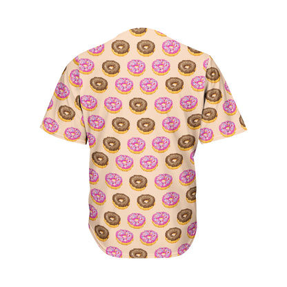 8-Bit Pixel Donut Print Men's Baseball Jersey
