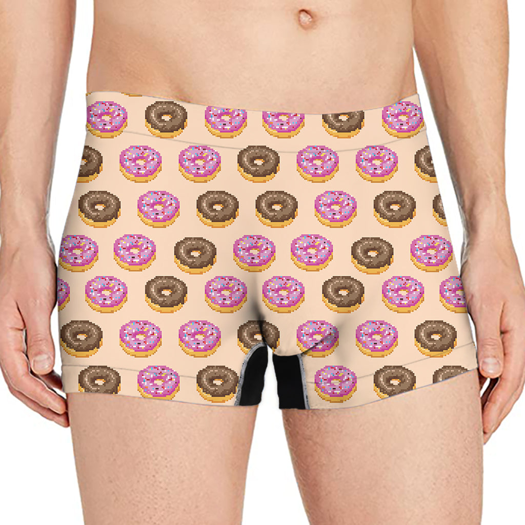 8-Bit Pixel Donut Print Men's Boxer Briefs