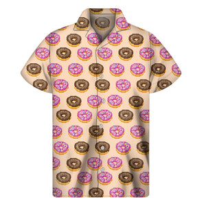 8-Bit Pixel Donut Print Men's Short Sleeve Shirt