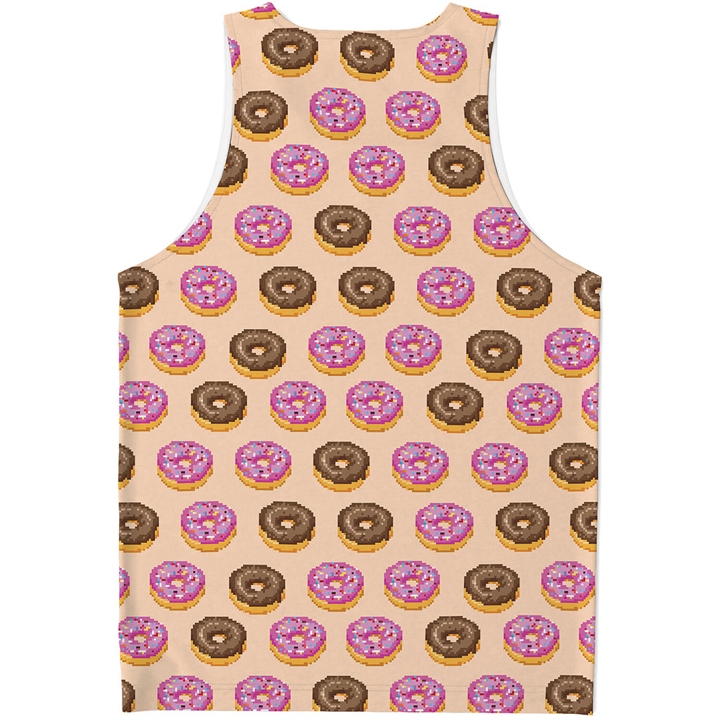 8-Bit Pixel Donut Print Men's Tank Top