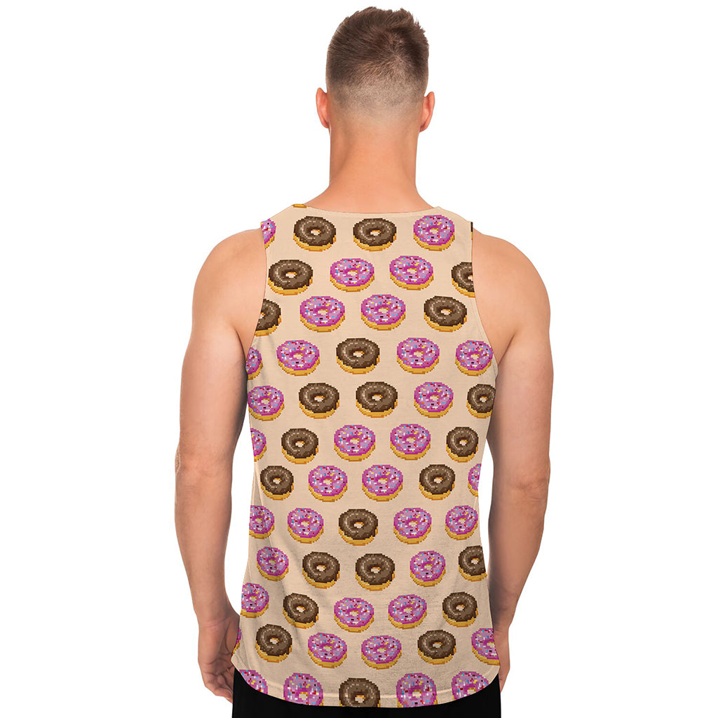 8-Bit Pixel Donut Print Men's Tank Top