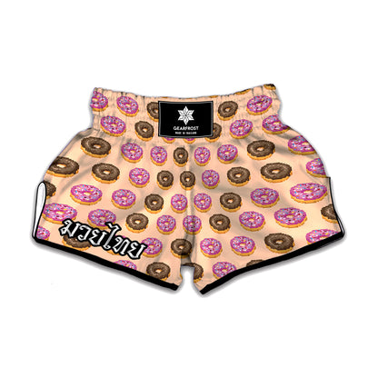 8-Bit Pixel Donut Print Muay Thai Boxing Shorts