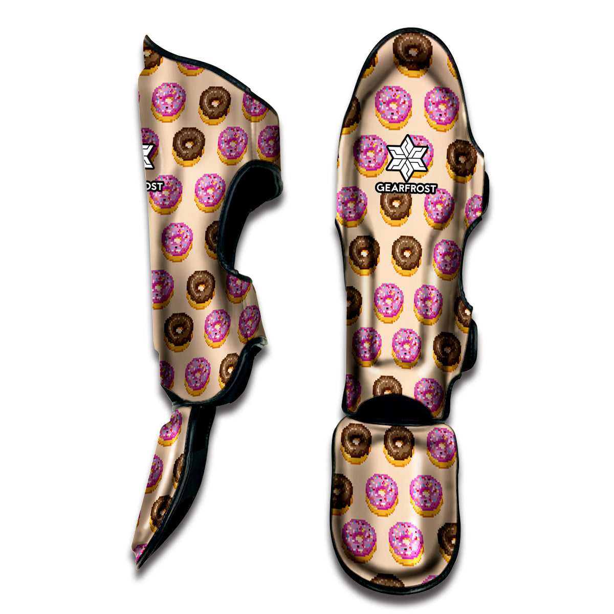 8-Bit Pixel Donut Print Muay Thai Shin Guard
