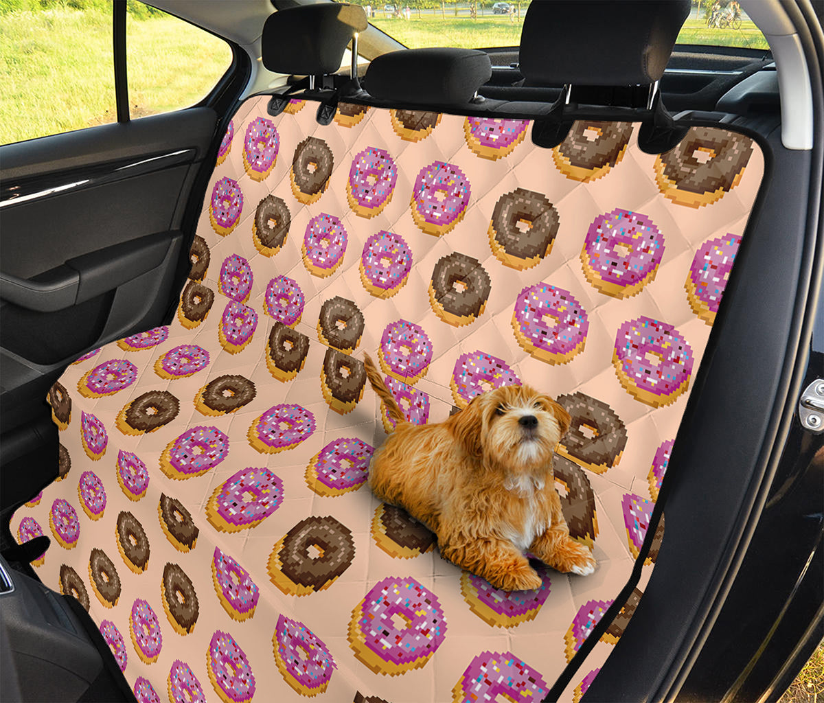 8-Bit Pixel Donut Print Pet Car Back Seat Cover