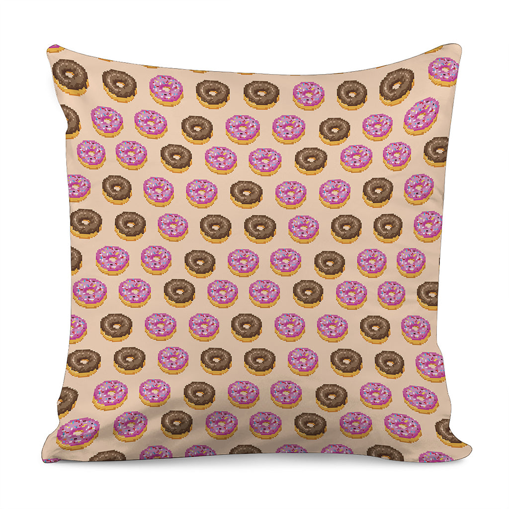 8-Bit Pixel Donut Print Pillow Cover